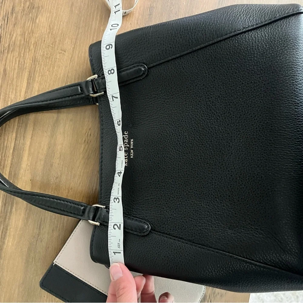 Kate Spade Medium Triple Compartment Satchel Jackson Black With Wallet